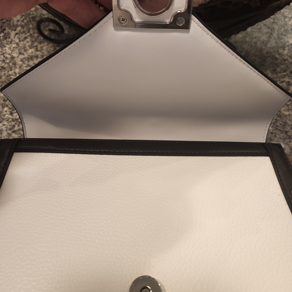 Michael Kors NWOT Whitney Black and White Studded Shoulder/Crossbody Bag - Picture 9 of 14